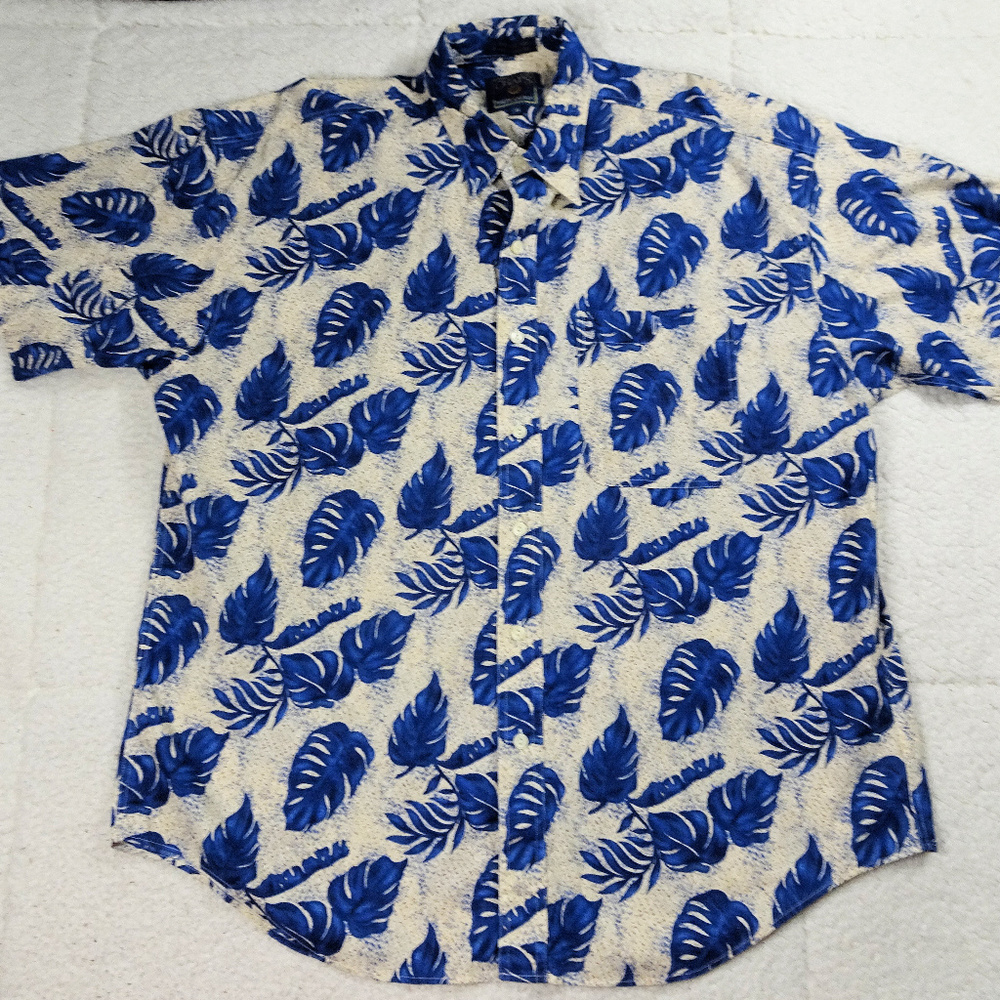 Chaps Ralph Lauren Button Palm Branch Pattern XLg